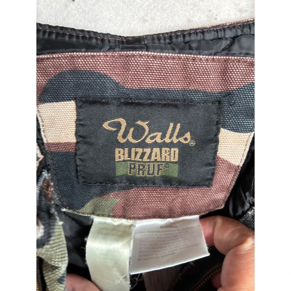 Walls Blizzard Pruf Camo Insulated Overalls youth L Regular Hunting Bibs Work